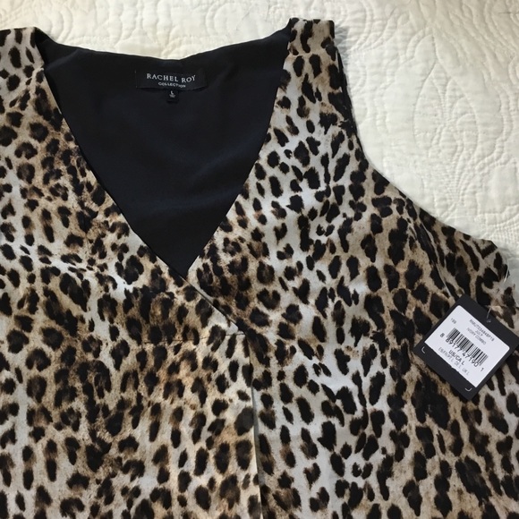 Rachel Roy CHIC Leopard Print V-neck Tank … - Picture 4 of 8
